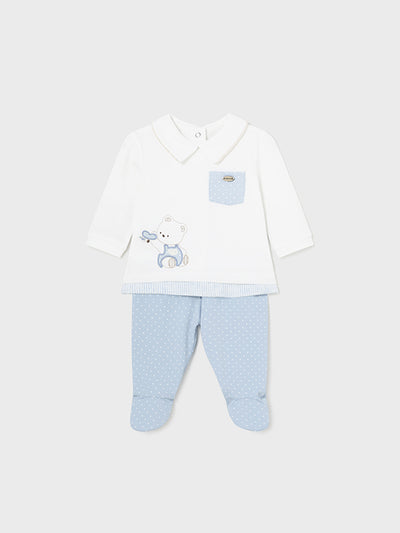 Mayoral Baby Boy Sky Blue Bear Outfit Set