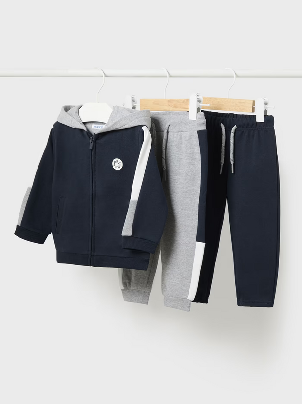 Mayoral Toddler Boy 3 Piece 'Every Day' Tracksuit - Navy & Grey