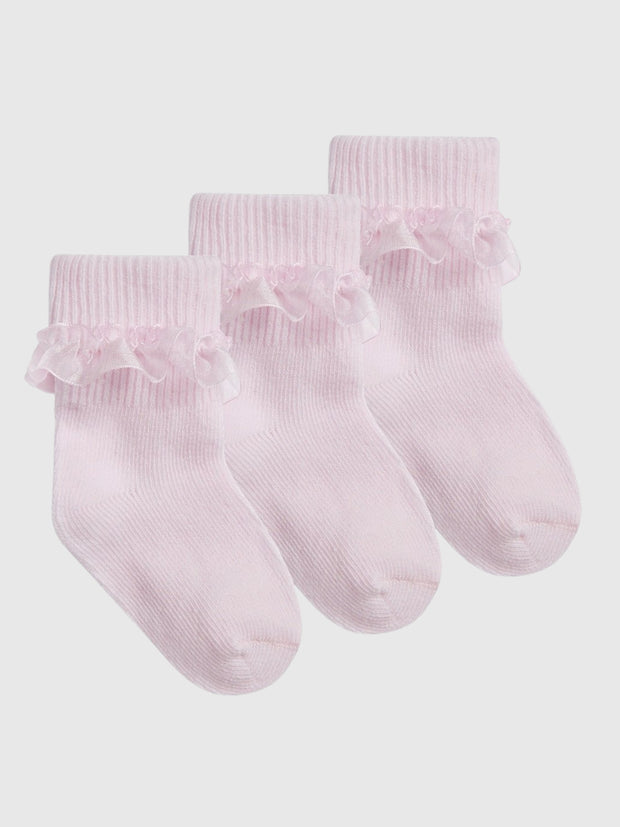 3-Pack Frilly Socks - 2 Colours