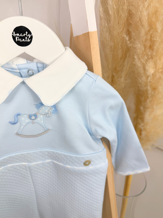 Mintini Baby Boy Blue Rocking Horse Outfit Set (3M - 12M)