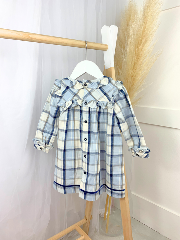 Mintini Toddler Girl Blue Check Dress