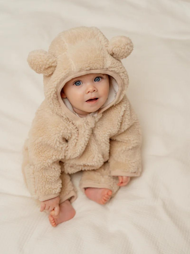 Little Dutch Unisex Beige Teddy Pramsuit