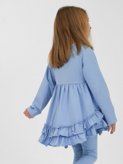Girls 'Mae' Frilly Legging Set (18M - 8Y) - Blue