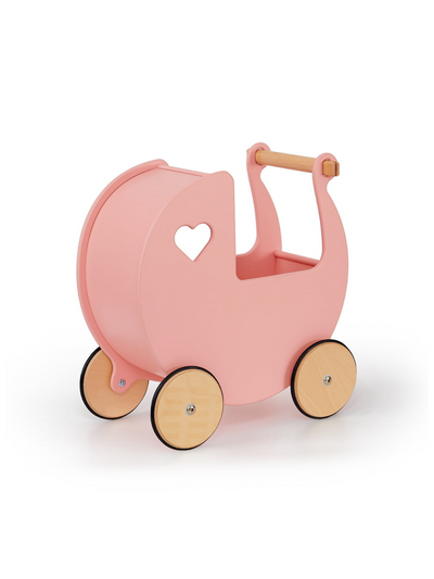 Moover Wooden Dolls Pram - Coral