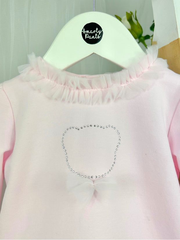 Deolinda Girls Pink Bear Tulle Legging Set (12M-3Y)