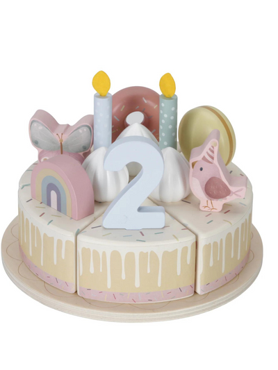 Wooden Birthday Cake - Pinks