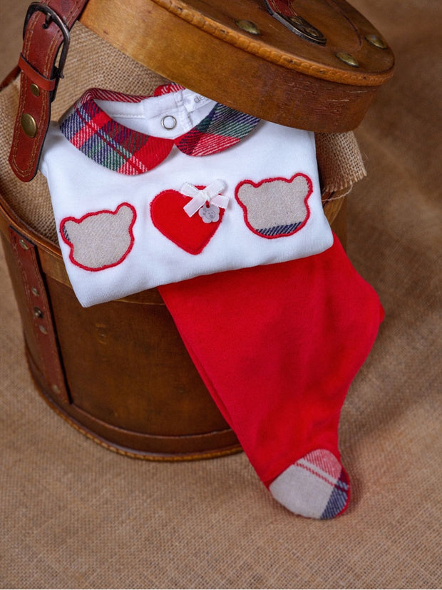 Deolinda Girls Christmas Tartan Top & Bottoms (1M-6M)