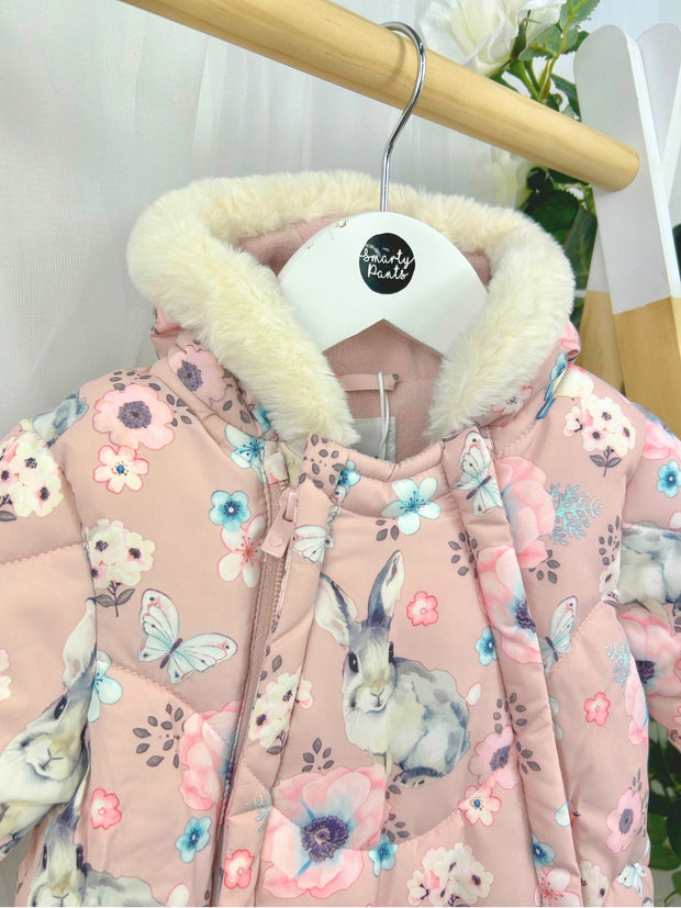 Name It Baby Girl Pink Bunny Pramsuit (0M-12M)