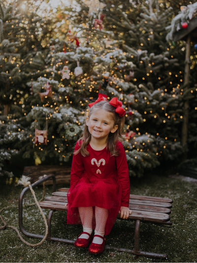 Name It Girls Red Candy Cane Christmas Dress  (9M- 5Y)