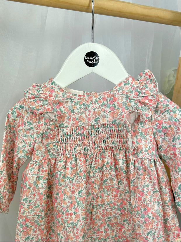 Tutto Piccolo Toddler Pink Floral Dress & Tights (3M-3Y)