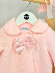 Baby Girls Light Pink Knitted Coat & Hat Set (3M - 24M)