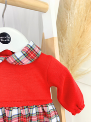 Baby Girls Red & Tartan Dress