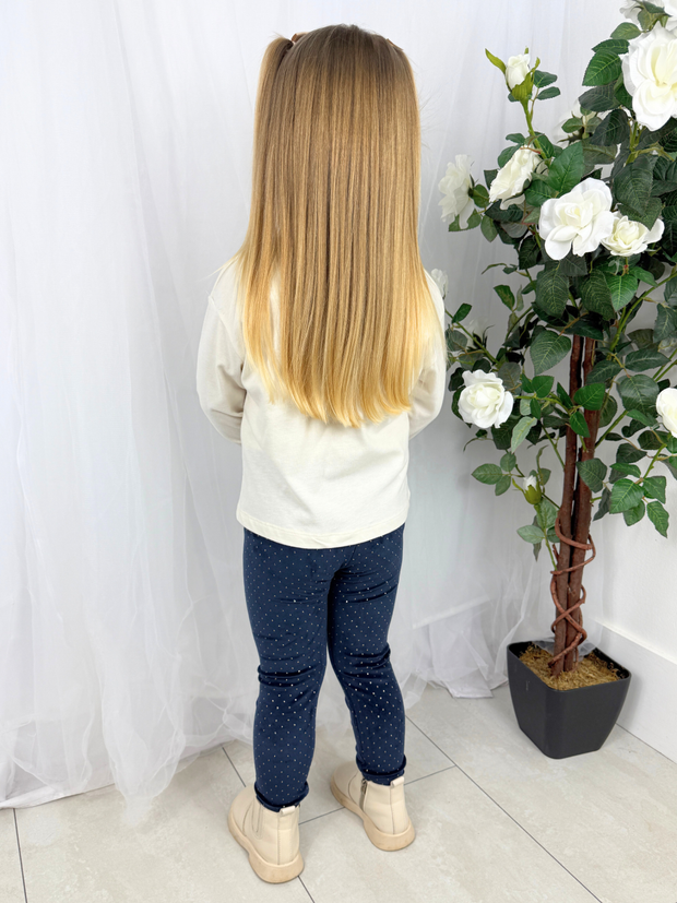 Mayoral Junior Girl 'Unique' Long Sleeve Top (3Y-8Y) - Navy