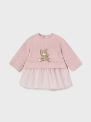 Mayoral Baby Girl Pink Teddy Tulle Dress