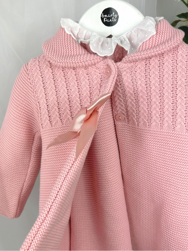 Baby Girls Pink Knitted Coat & Hat Set (3M - 3Y)