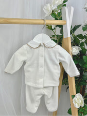 Deolinda Unisex 'Teddy' Off White 2 Piece Set (0M-9M)