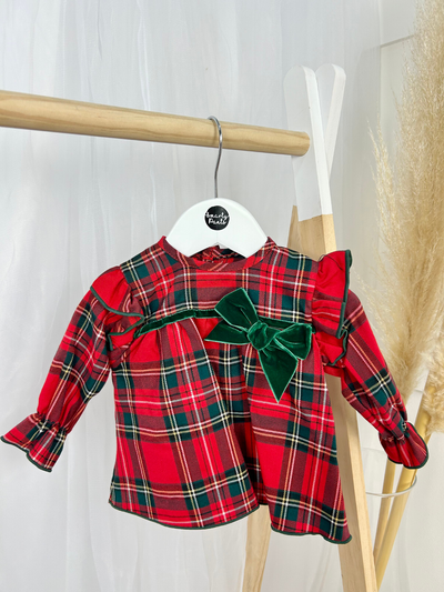 Calamaro Tartan Baby Dress & Bloomers