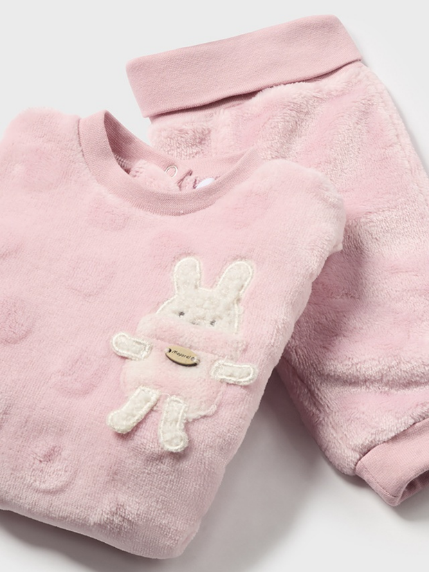 Mayoral Baby Girl Velour Bunny Outfit Set