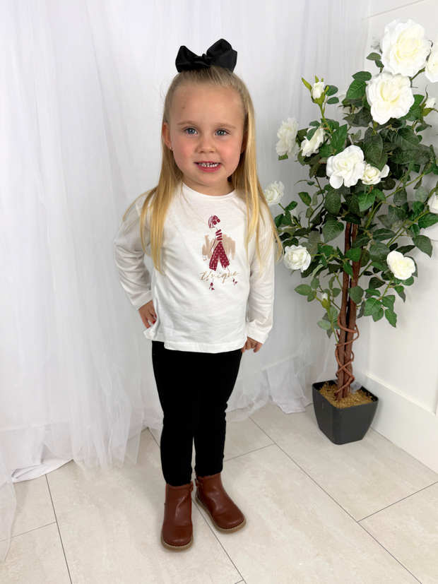 Mayoral Junior Girl 'Unique' Long Sleeve Top (3Y-8Y) - Red