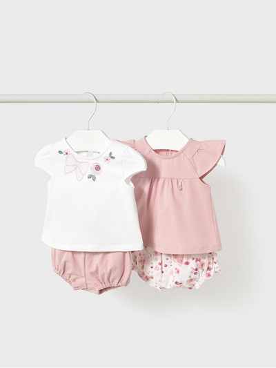 Mayoral Baby Girl Double Shorts Pack - Baby Rose