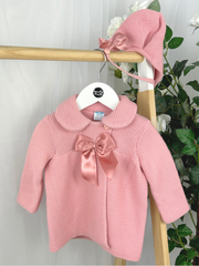 Baby Girls Pink Knitted Coat & Hat Set (3M - 3Y)