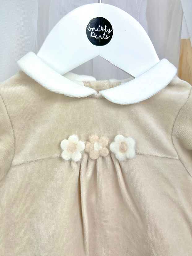 iDo Baby Girl Neutral Outfit Set With Flower Detail