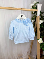 Mintini Girls Blue Diamante Tracksuit (12M - 2Y)