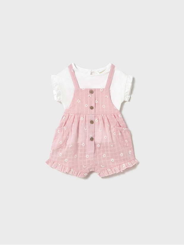 Mayoral Baby Girl Floral Dungaree - 2 Colours