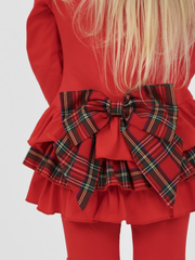 Girls 'Darcy' Tartan Bow Legging Set (18M - 8Y) - Red