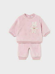 Mayoral Baby Girl Velour Bunny Outfit Set