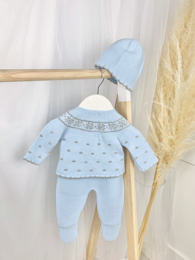 Baby Boy 3 Piece Blue Festive Outfit Set