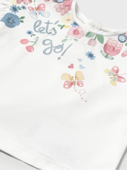 Mayoral Toddler Girl Floral Slogan T-shirt