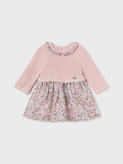 Mayoral Baby Girl Pink Knit Floral Dress