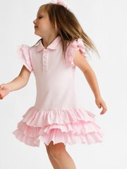 Girls 'Sian' Polo Dress - Light Pink