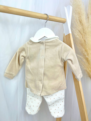 iDo Baby Girl Neutral Outfit Set With Flower Detail