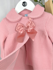 Baby Girls Pink Knitted Coat & Hat Set (3M - 3Y)