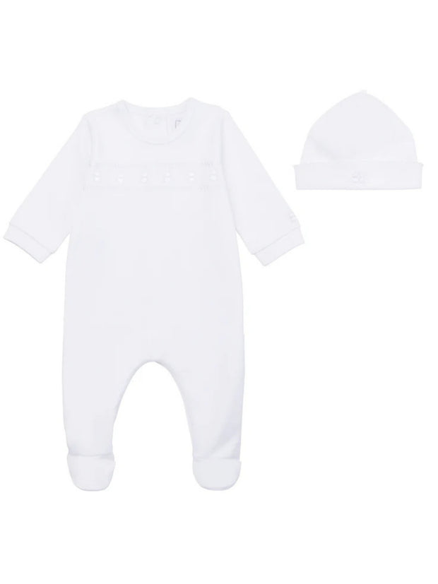 Emile et Rose White Heath Unisex Babygrow & Hat