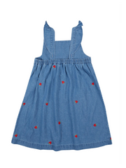 Frugi Organic Cotton 'Willa' Strawberry Denim Dress