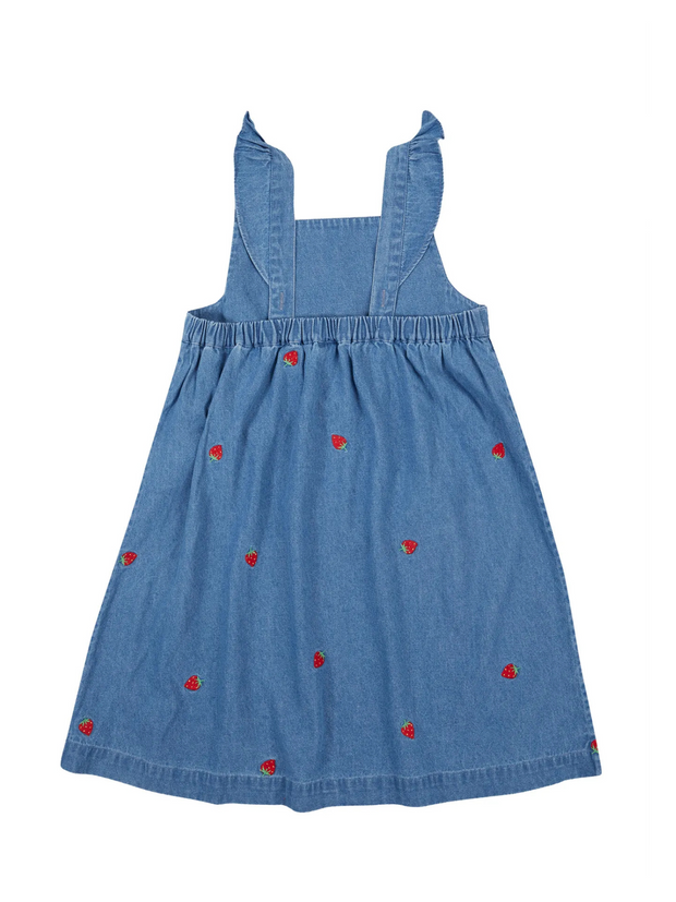 Frugi Organic Cotton 'Willa' Strawberry Denim Dress