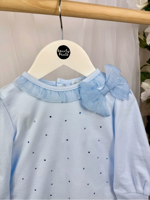 Mintini Girls Blue Diamante Tracksuit (12M - 2Y)