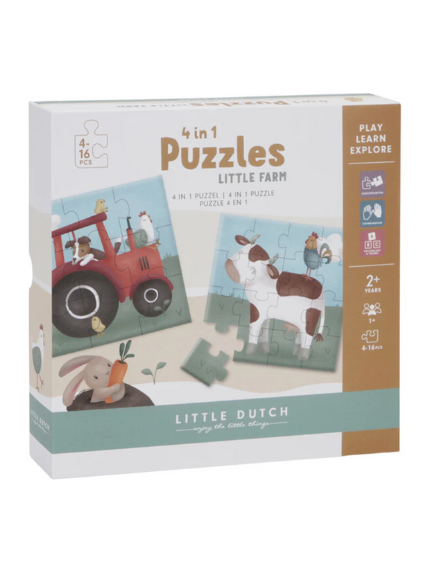 Little Dutch 4 in 1 Puzzles - Little Farm