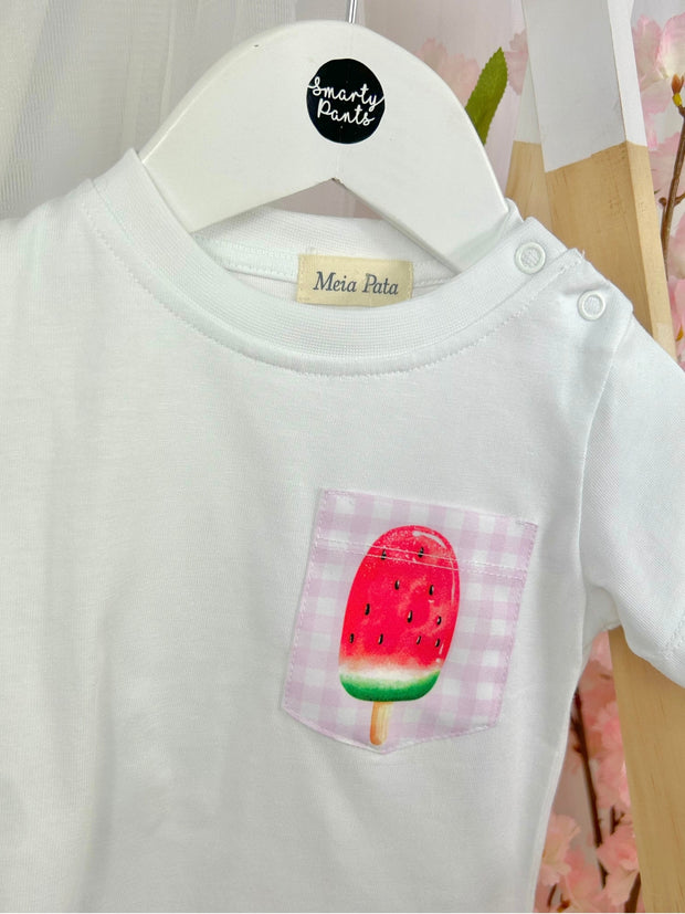 Meia Pata Boys Watermelon White T-Shirt