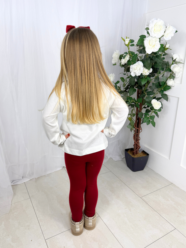 Mayoral Junior Girl Red Floral Double Legging Set (3Y-8Y)