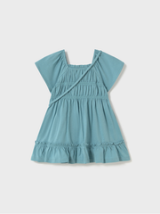 Mayoral Toddler Girl Flowy Dress WIth Handbag - 2 Colours