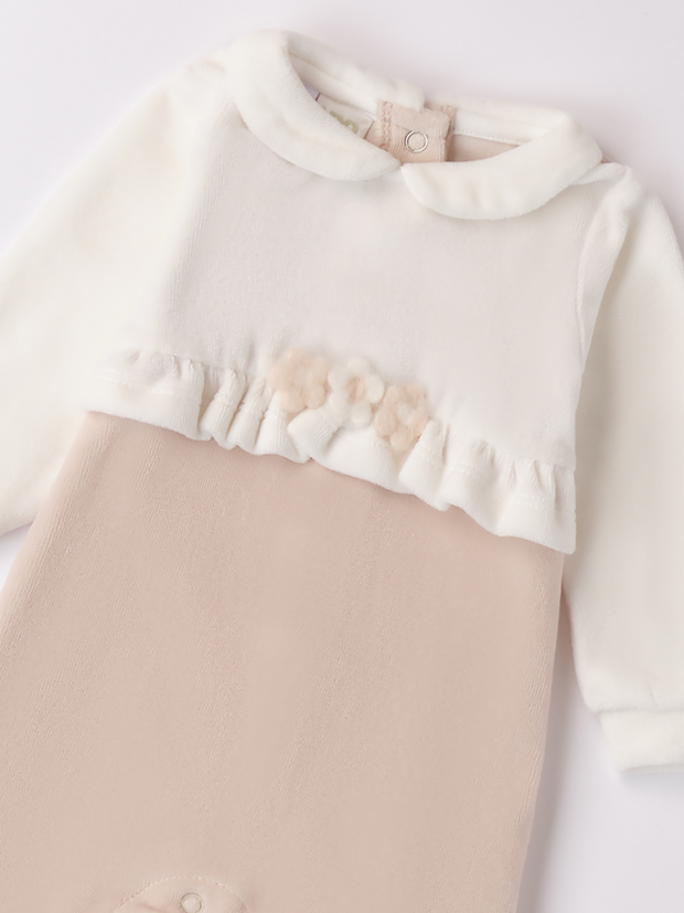 iDo Baby Girl Neutral Babygrow With Flower Detail