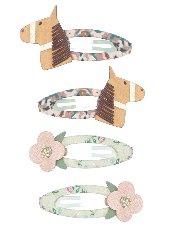 Mimi & Lula Horse & Flower Clip Set