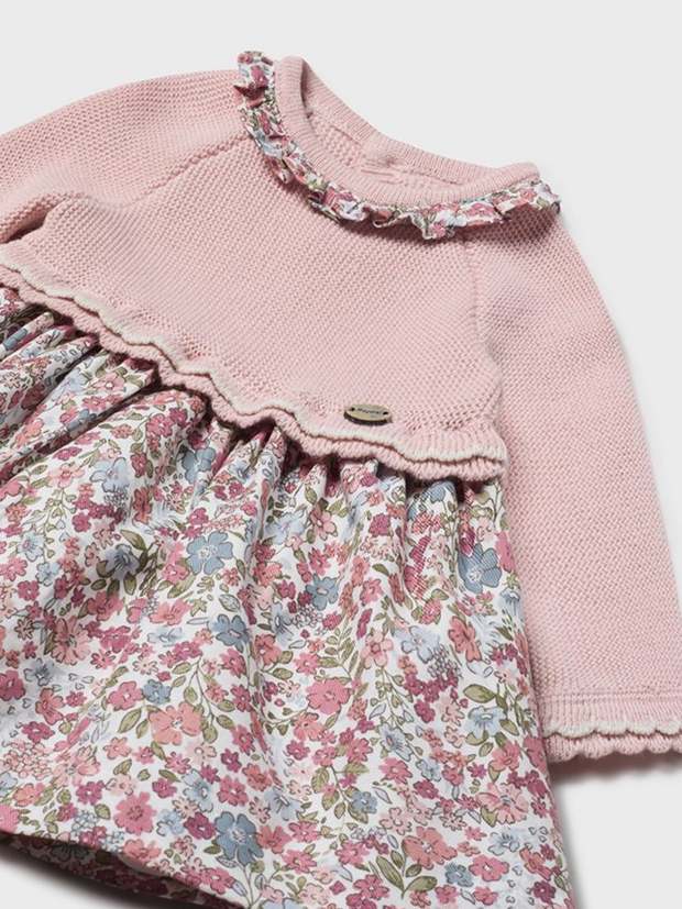 Mayoral Baby Girl Pink Knit Floral Dress