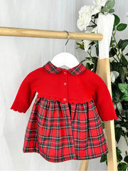 Pex Girls 'Merrie' Red Tartan Dress With Bows (NB-2Y)