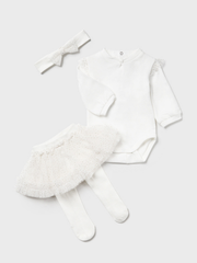 Mayoral Baby Girl 3-Piece White Tulle Outfit Set - 2 Colours