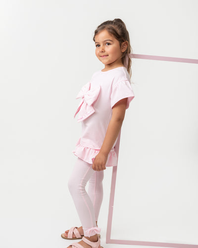 Caramelo Girls Pink Ruffle legging Set